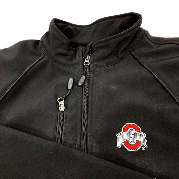 Ohio State Crable Jacket Vtg Fleece Lined Black L Mens Full Zip OSU Golf Heavywt - Picture 5 of 13